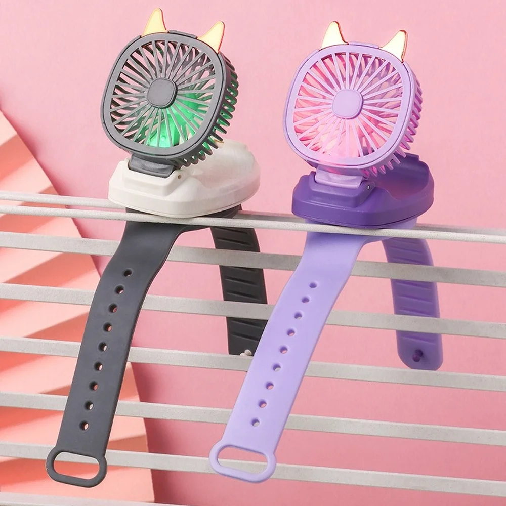 Mini USB Cooling Fan Watch Hi-Tech Wearables TechWear color: Blue|gray|Pink|Purple