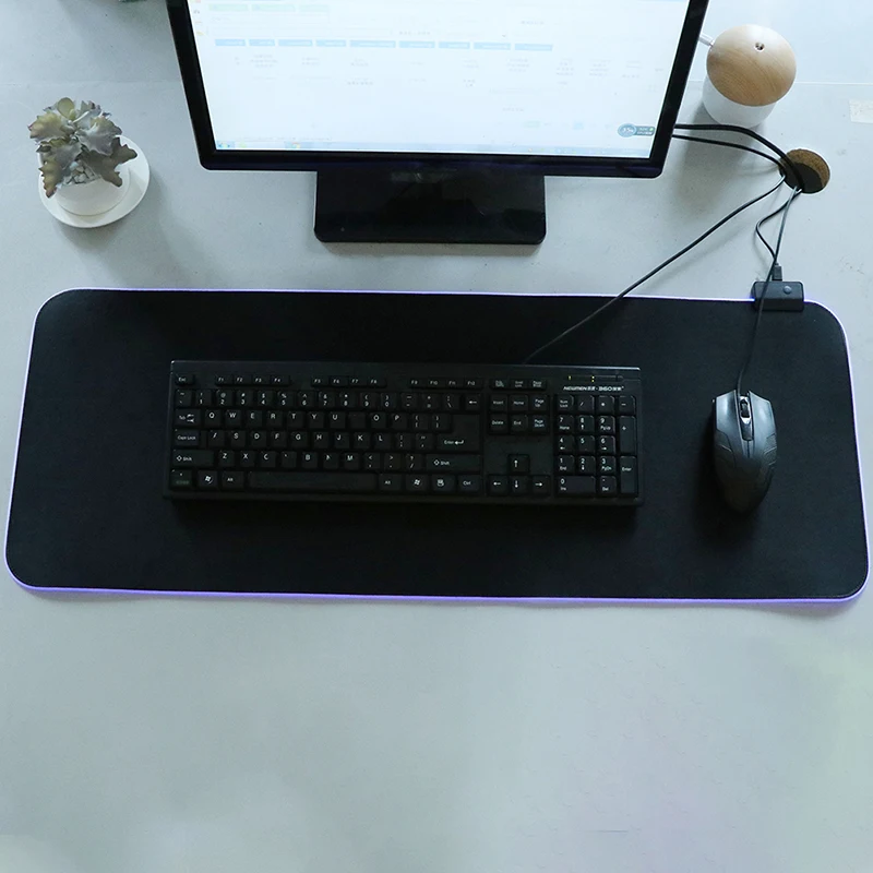 Для RGB игровой коврик для мыши негабаритный светящийся светодиодный расширенный с подсветкой USB клавиатура утолщенная красочная светящаяся для ПК ноутбука рабочего стола