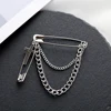 Minimalist Silver Color Retro Punk Big Pins Cross Metal Brooch for Women Man Couple Hip Hop Long Chain Coat Accessories Brooch ► Photo 2/6