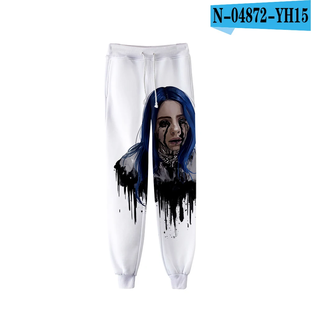 Новинка; повседневные брюки Billie Eilish с 3D принтом; популярные брюки для мужчин и женщин; модные удобные спортивные штаны для мальчиков и девочек; сезон осень-зима - Цвет: 3D pants