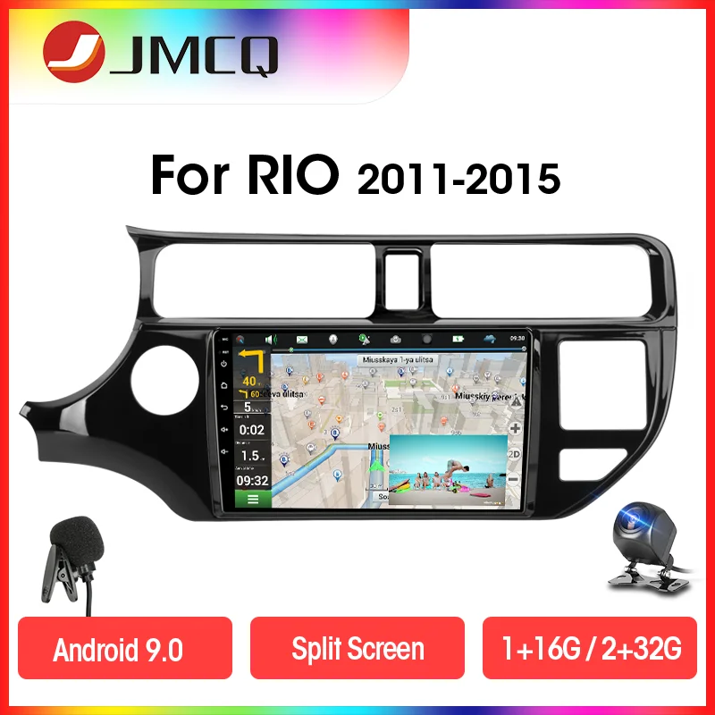 JMCQ Android 9.0 RDS DSP Car Radio Multimedia Video Player For KIA K3 RIO 2011-2015 2 din 2G+32G Navigaion GPS Split Screen
