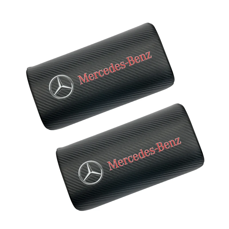 

2pc Carbon Fiber Car accessories Car Headrest Neck Safety Pillow seat Pad For Mercedes-benzs AMG A B R G Class GLK GLA C200 E200