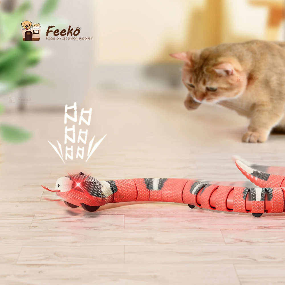  AMCHSURI Electric Snake Toy, Smart Sensing Snake Cat Toy with  USB Rechargeable Snake Toy for Cats Snake Toy That Moves Snake Toy for Cat  40cm : Pet Supplies