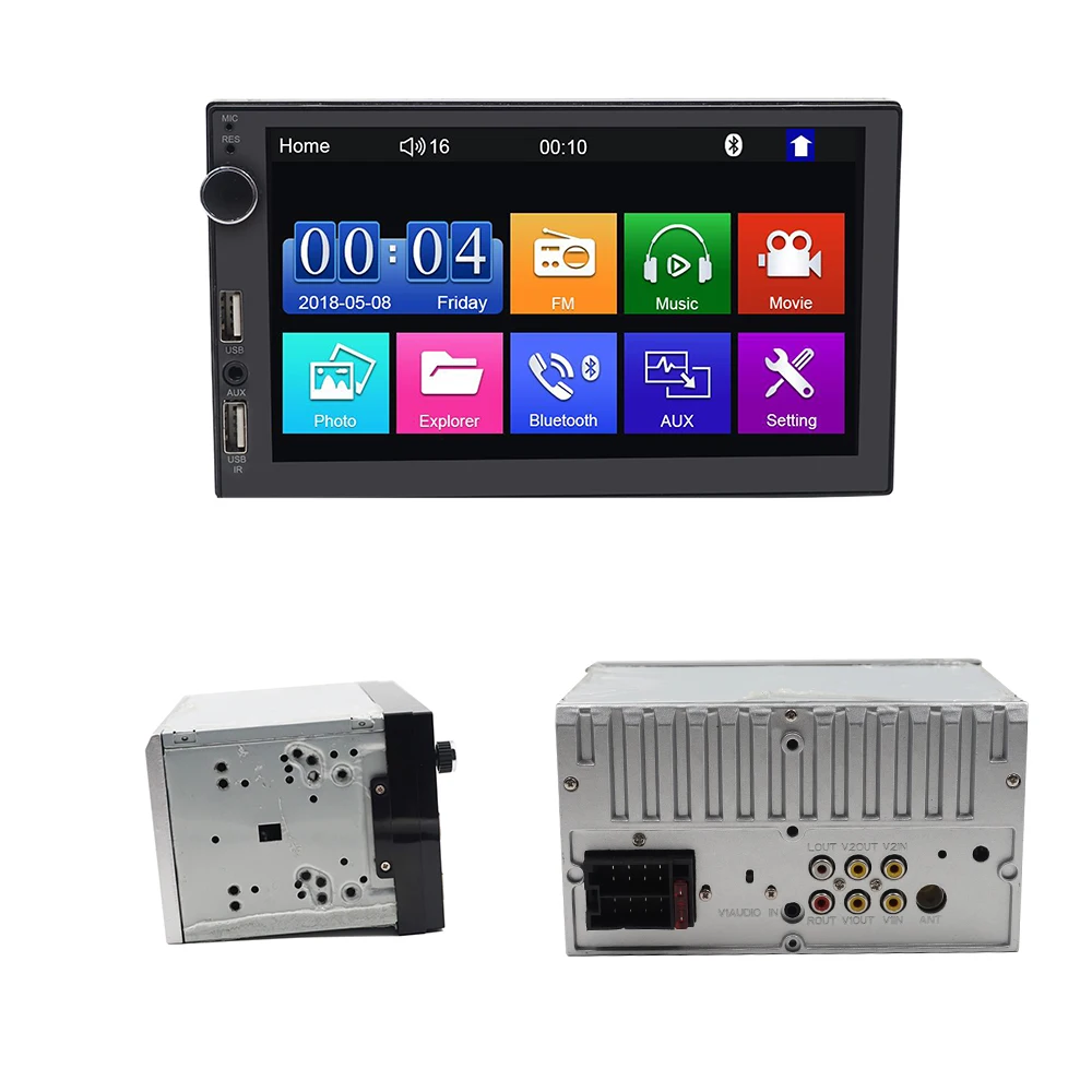 Carsanbo 7 дюймов 2 DIN сенсорный экран радио два USB порта автомобиля стерео Bluetooth Зеркало Ссылка с камерой заднего вида Android/IOS
