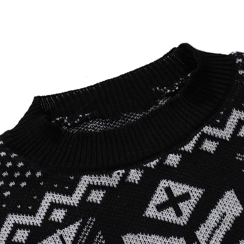 WENYUJH 2019 Autumn Winter Mens Causal Sweater Christmas Pullover O Neck Deer Printed Knitted Jumper Sweaters Slim Male Clothes