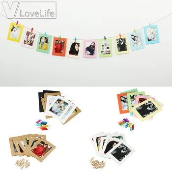 

10Pcs/set 6inch Photo Frame Wooden Clip Paper DIY Picture Holder Wall Decoration For Wedding Graduation Party Photo Booth Props