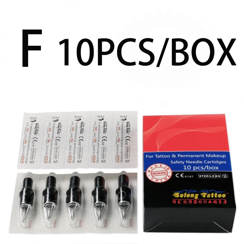 

10pcs Solong Tattoo Needles Professional 10PCS Disposable Permanent Makeup Tattoo Needle Cartridge 4F 5F 6F 7F 8F 9F 11F 13F 15F