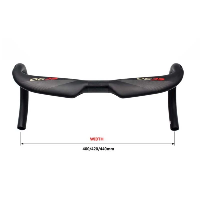 400/420/440mm Mountain Bike Road Bike Handlebar Carbon Fiber One-shaped Integrated Bar Riser Bar Racing Bike Accessories 31.8mm
