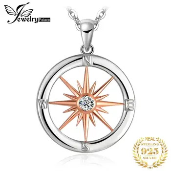 

JewelryPalace Cubic Zirconia CZ Sun Compass Pendant Necklace Without Chain 925 Sterling Silver Pendant Fashion Jewelry Making