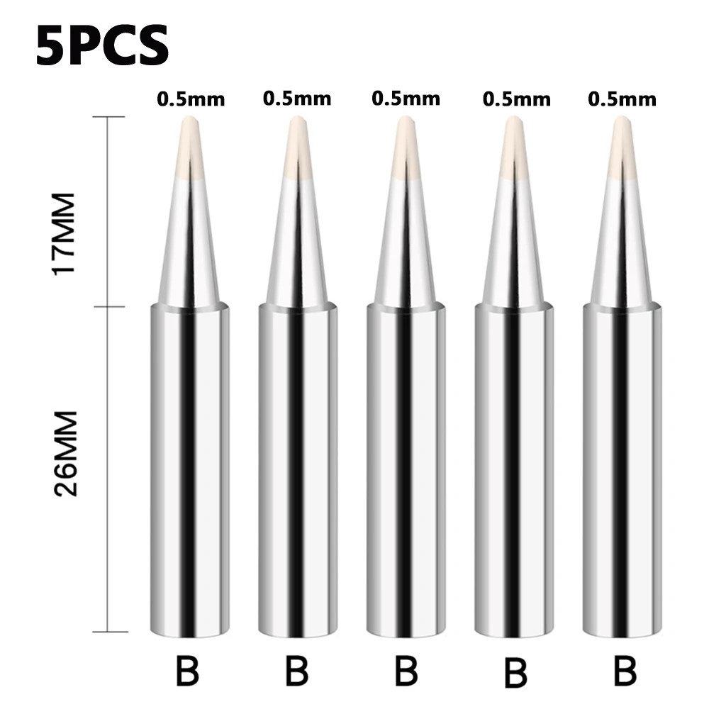 5PCS Soldering Iron Tips Pure Copper Lead-free Solder Tips Replacement For Soldering Repair Station and soldering iron kit stainless flux core wire Welding & Soldering Supplies