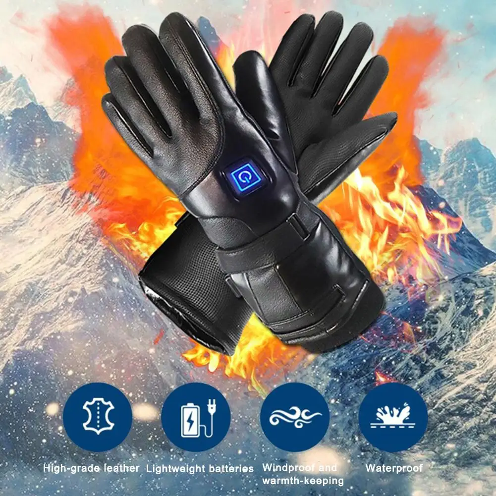 7,4 в 2800 мАч перезаряжаемые перчатки с электрическим подогревом на батарейках теплые перчатки для рук зимние перчатки с подогревом для езды на велосипеде и лыжах