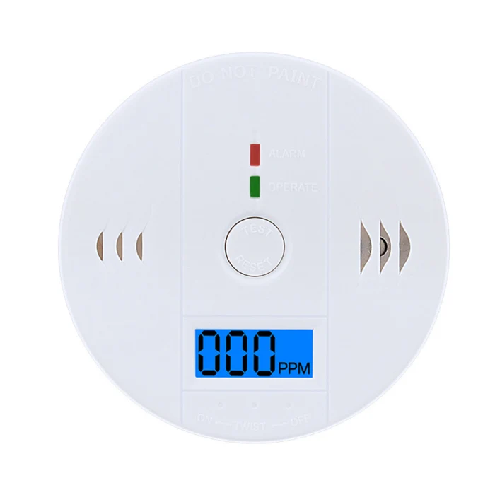 White lcd CO детектор дыма угарного газа, Предупреждение льный датчик, устройство контроля LFX-ING - Цвет: White