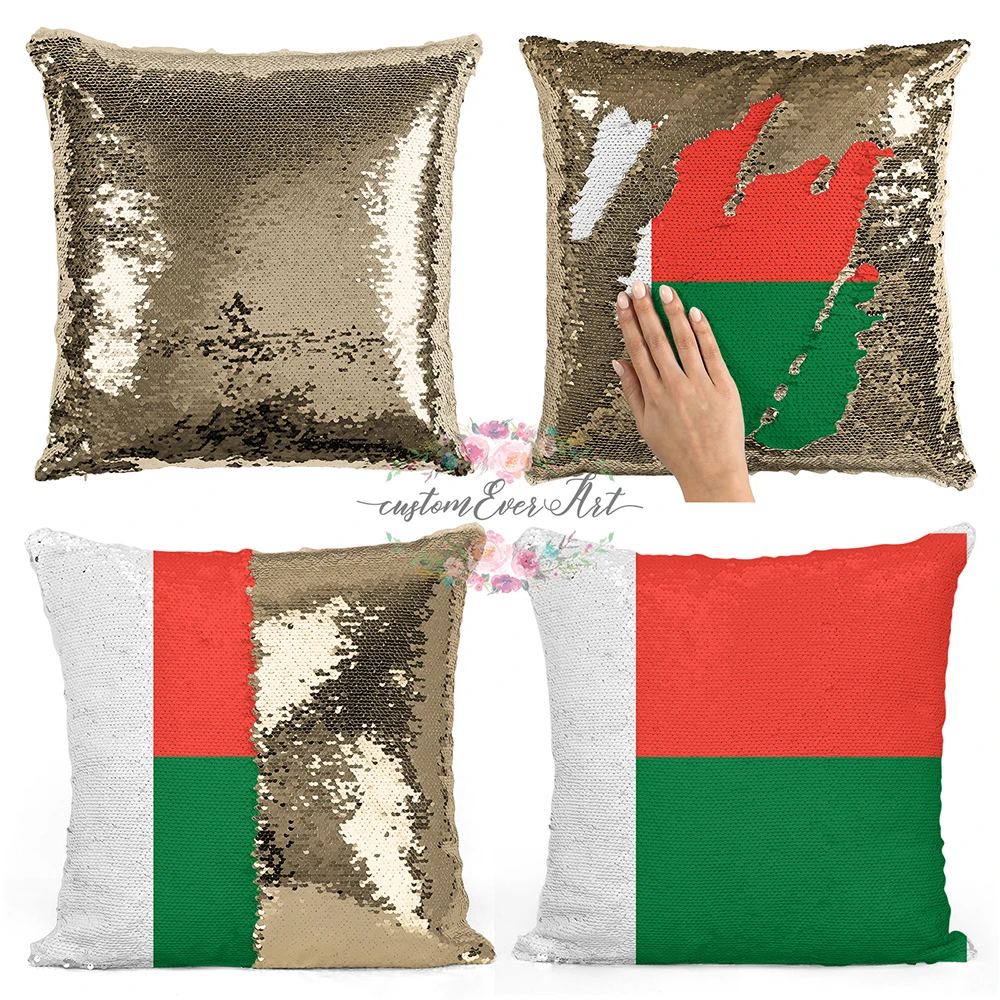

Madagscar Personalized custom picture pillow coverï¼Œhome pillow reversible mermaid sequin pillow case cover