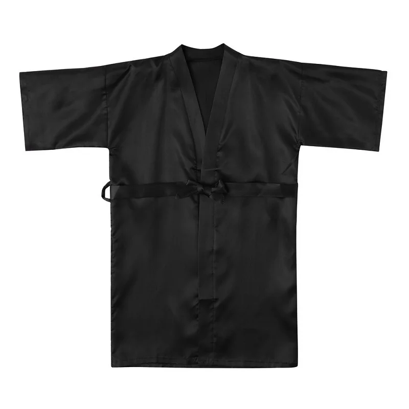 Black A Лидер продаж, одежда для сна для девочек Детский кардиган для малышей, банный халат, ночная рубашка однотонное шелковое атласное кимоно с цветочным рисунком, кружевные халаты Ночная одежда - Цвет: Black A