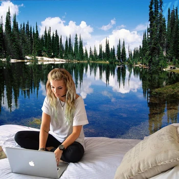 

Forest reflection forest tapestry wall-mounted 3d digital printing tapestry home decoration