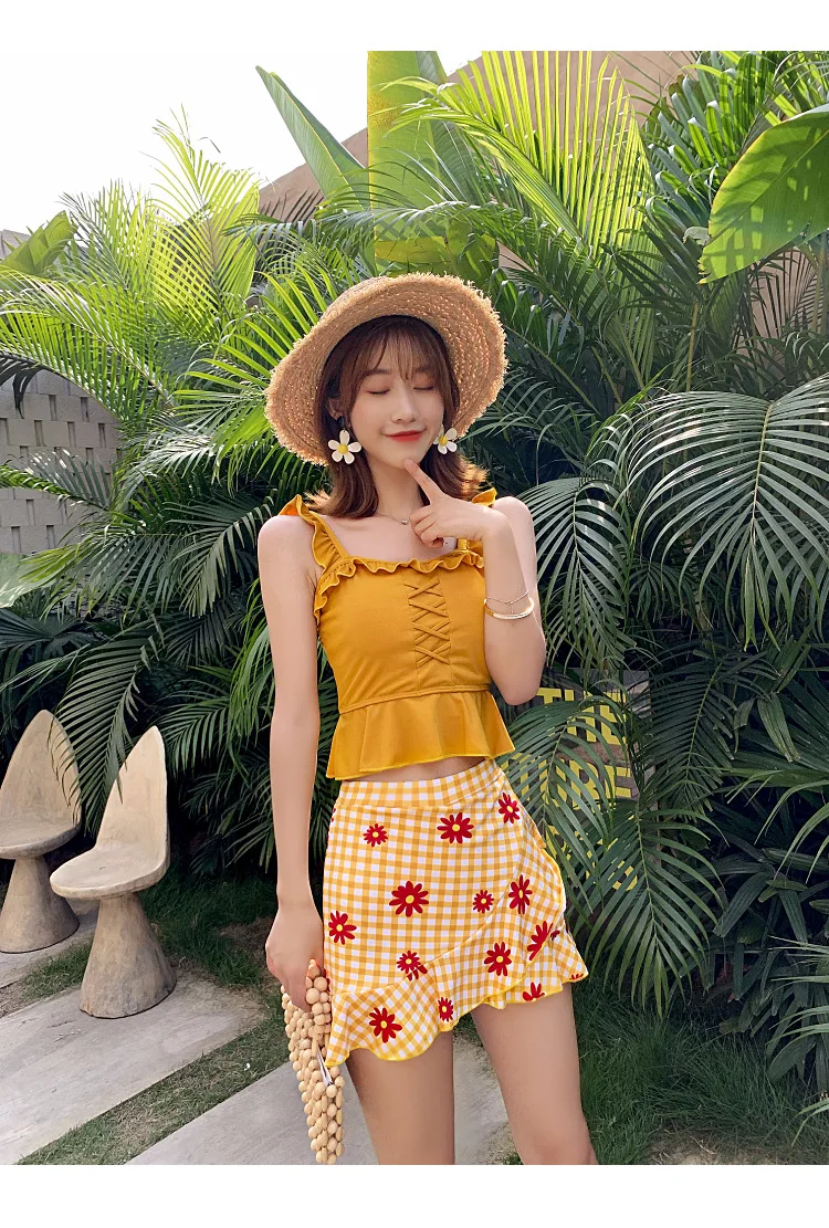 2020 Hotsale New Style Two-Piece Swimsuits Sexy Slimming Swimsuit Womens Plus Size Korean Conservative Student Hipster Swimsuit