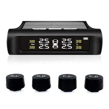 

Hot Automobiles Wire Tire Pressure Gauge External Sensor LCD Solar Power Digital Automobile Intelligent Monitor Tire Pressure Se