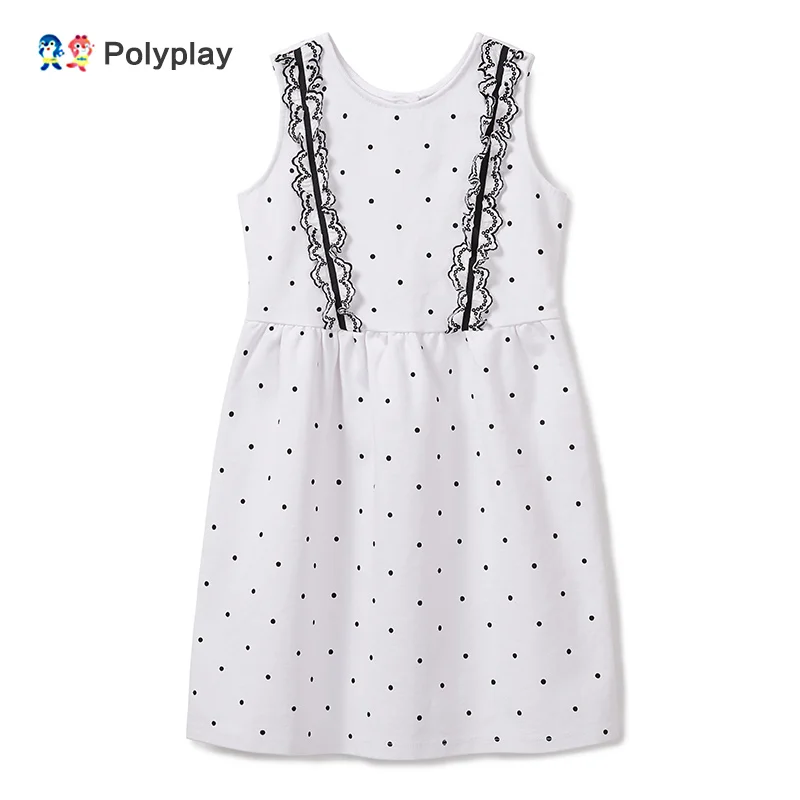 

Girl's black and white polka dot dress