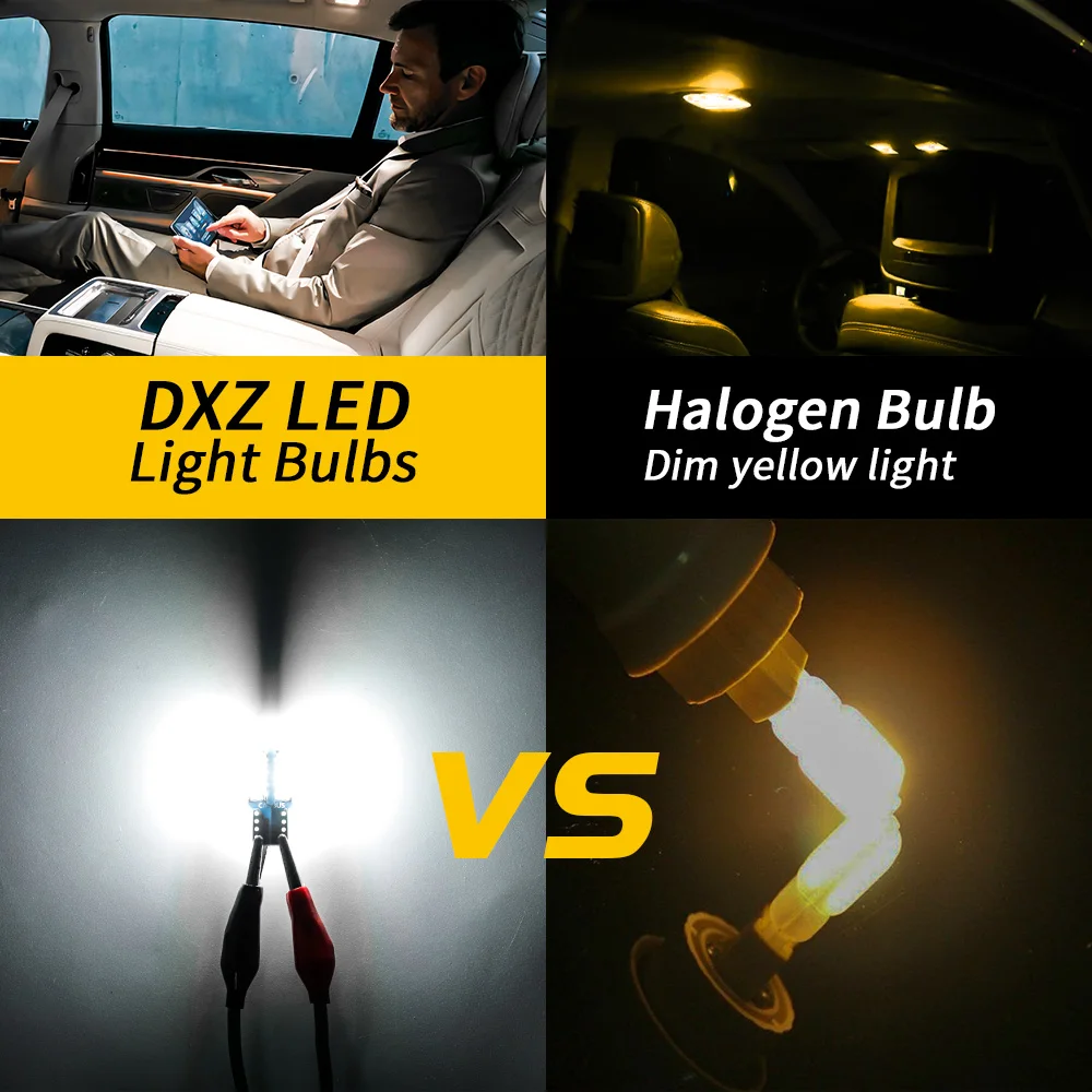 Светодиодная лампа DXZ T10 50 шт. светодиодные лампы W5W 48 SMD Canbus 168 194 6000K 12 В белый свет
