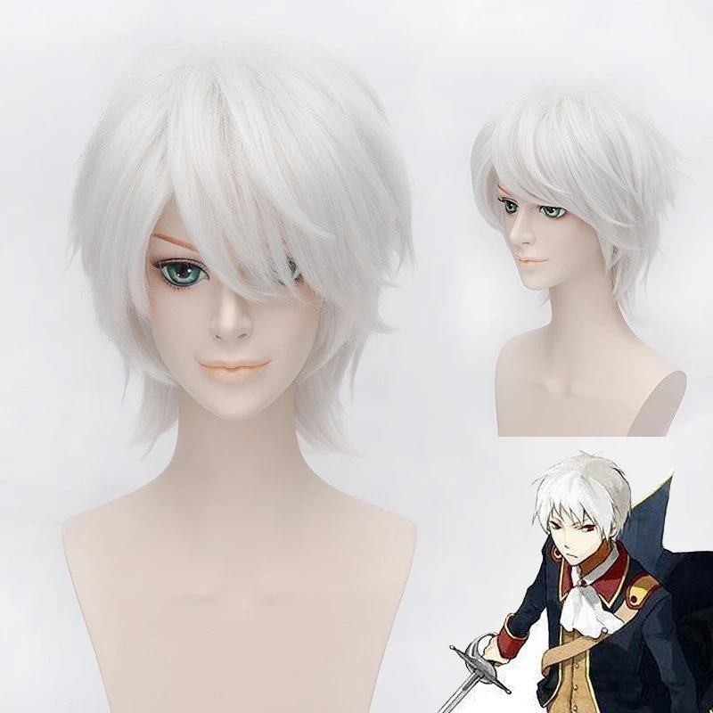 

Anime Axis Powers Prussia Cosplay Wig Heat Resistant Fiber Synthetic Hair Hairpiece Halloween Party Costume Wigs