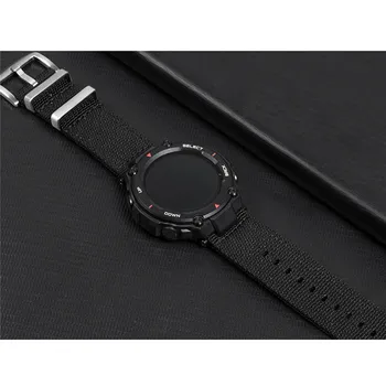 

Canvas Nylon Watchband for Xiaomi Amazfit T-Rex Smartwatch Parts Watch Strap Stainless Steel Buckle with Tool