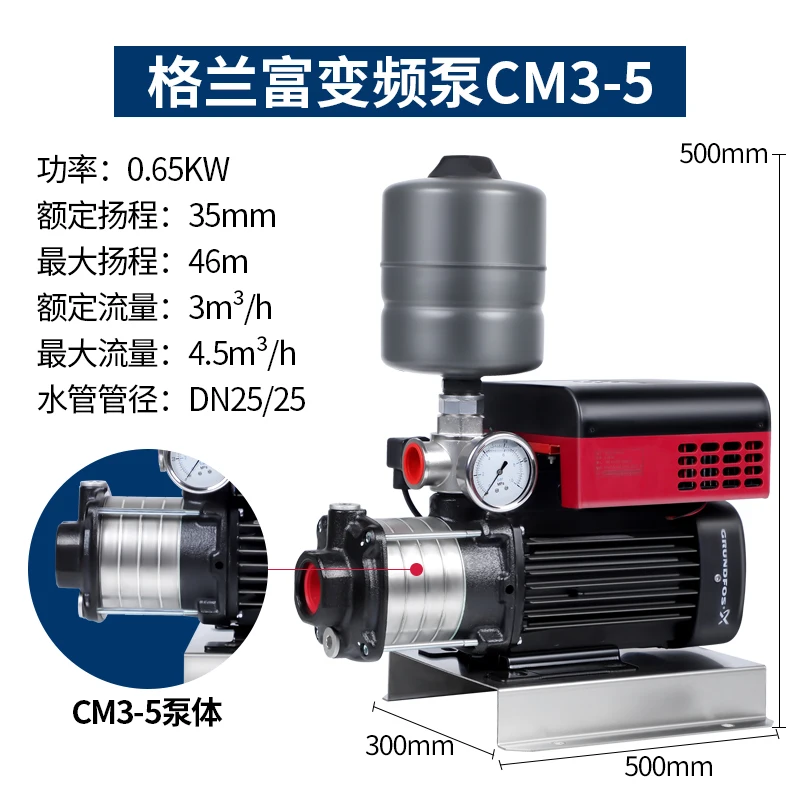 グルンドフォスポンプ　鋳鉄製 横形多段うず巻ポンプ　CM5-2 グルンドフォスポンプ 鋳鉄製 横形多段うず巻ポンプ CM3-4