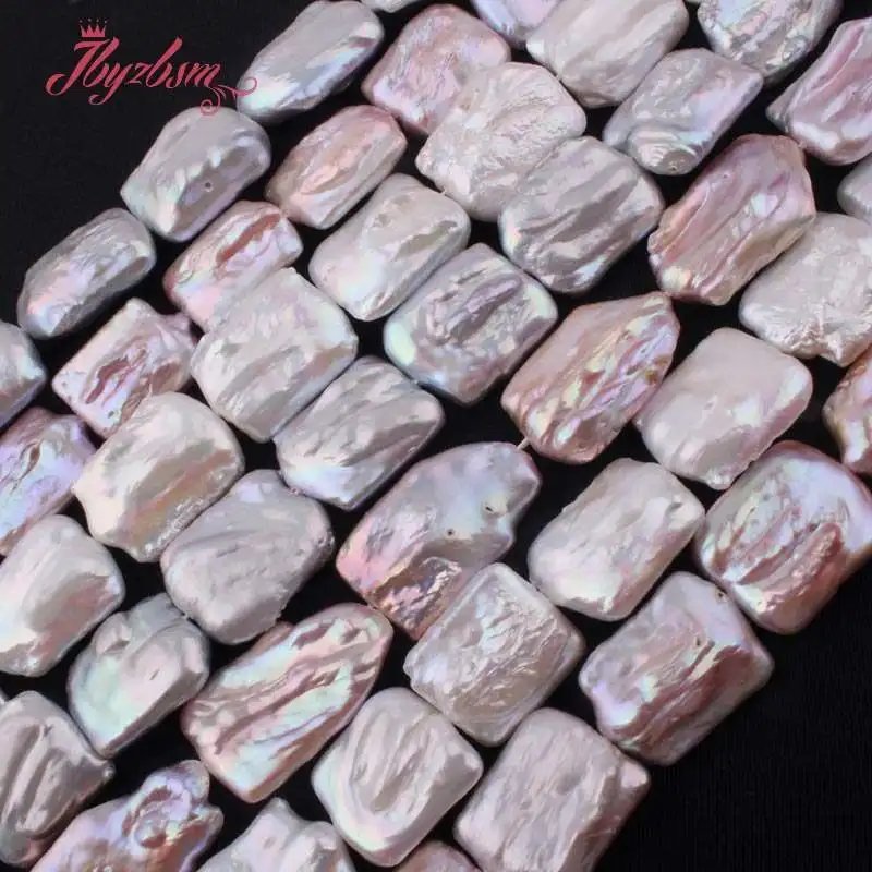 15x18-17x20mm прямоугольник Жемчуг культивированный Натуральный камень бусины для DIY Цепочки и ожерелья браслет ювелирных изделий 15 "Бесплатная