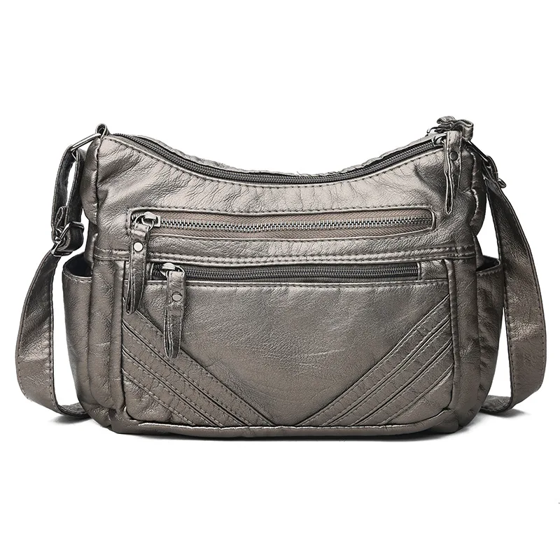 Annmouler/Повседневная Женская сумочка; мягкая сумка на плечо из искусственной кожи; сумка через плечо для девочек; Высококачественная серая сумка-мессенджер; маленькая сумочка
