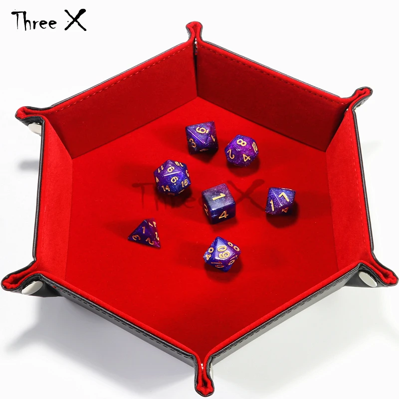 Поднос dicekeperer из искусственной кожи с обеих сторон мягкий бархат 6 цветов складная коробка для хранения Избранное настольная игра