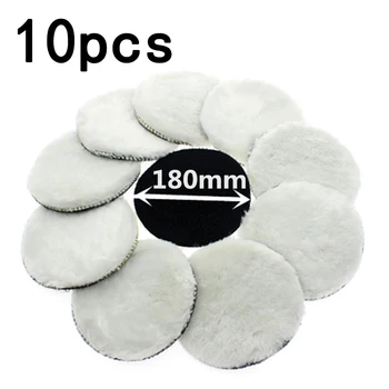 

10Pcs 180mm Car Polishing Pad 7 Inch Waxing Pads Mats For Car Paint Care Artificial Wool + Nap