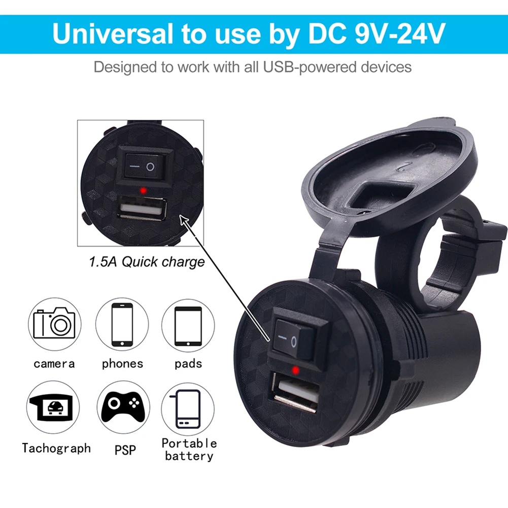 Зарядное usb-устройство для мотоцикла водонепроницаемый сейф Быстроразъемное зарядное устройство адаптер питания с переключателем для автомобиля грузовика ATV лодки