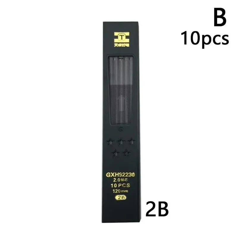 Heißer 10 Teile/schachtel 2mm 2B HB Schwarz 2,0mm Mechanische Bleistift Student 120mm Refill Supplies Verschiffen Büro Blei schreibwaren Geschenk I1Z9 – Detail 13