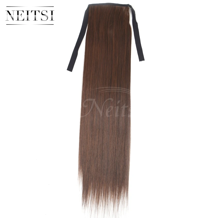 Neitsi 22 ''1 шт. заколка для хвоста в шиньке прямые Cabelos Pince Cheveux M2/30 цветов термостойкие волосы для наращивания - Цвет: M2-30