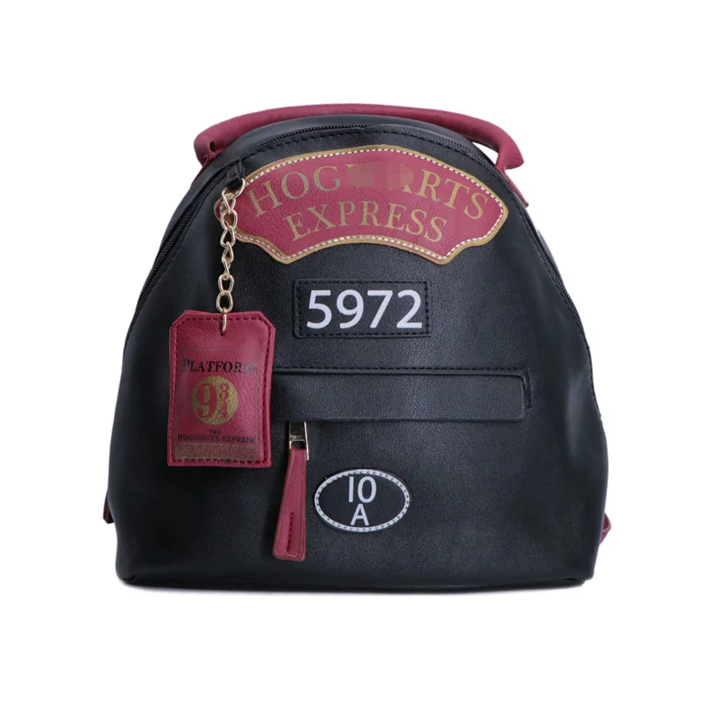 

Harri Potter Backpack Girls Mini Leather School Backpack Harry & Potter Black Schoolbag for Girls