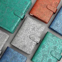 Classeur à 6 anneaux en cuir PU à clipser, couverture en métal, pour carnet A5 et A6, à feuilles mobiles, papeterie pour Journal