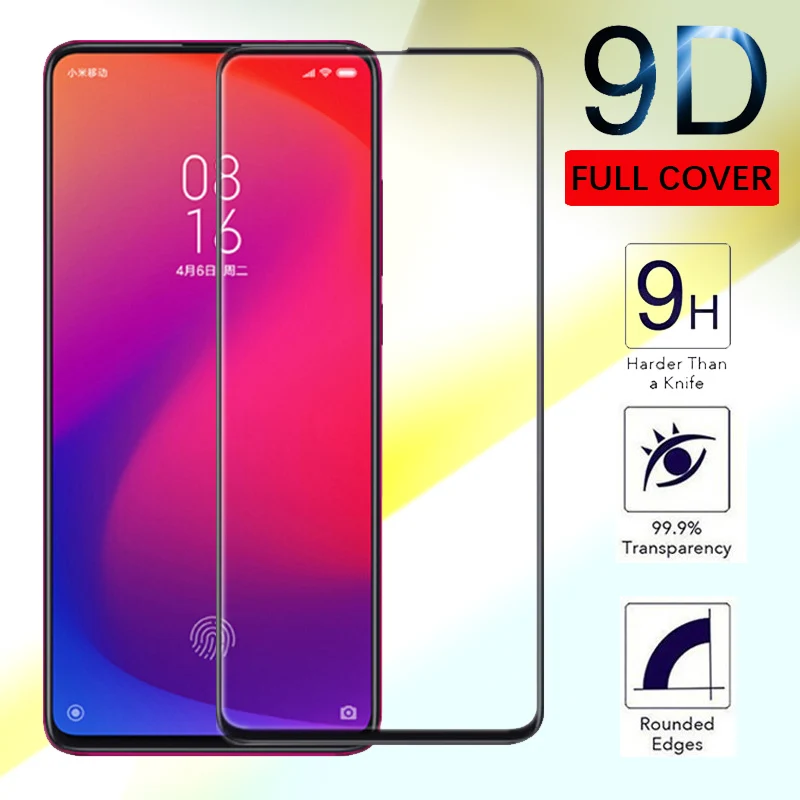 Полное покрытие закаленное стекло для Xiaomi Redmi K20 Pro K30 Note 7 8 8T 9S Max Note8 защита экрана 9D