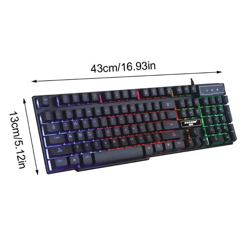 Wired Gaming Keyboard Glowing Backlit Color Change Laptop 104 Keycap Plug and Play Waterproof Computer Computer Desktop Keyboard