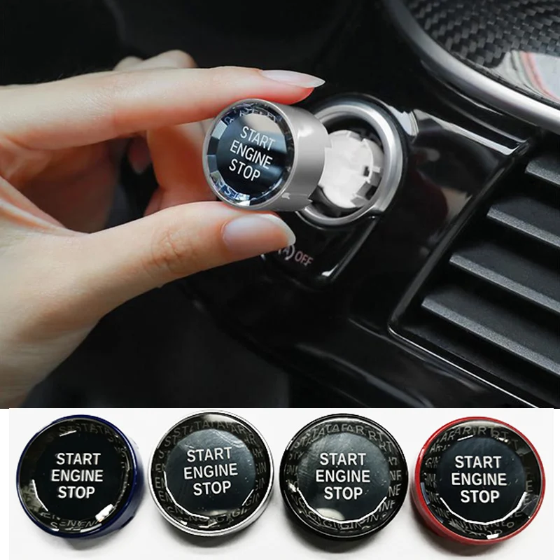 Car Engine Start Stop Switch Button Cover for B_M_W E Chassis 3 series E90 E91 E92 E93 5 series E60 2004-2009 X1 E84 X3 E83 X5 E70X6 E71X6 E72 Black 