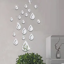 Hot Selling Creative DIY Water Droplet Raindrop Mirror Sticker Fashion Environmentally Friendly Wall Stickers Home Decoration