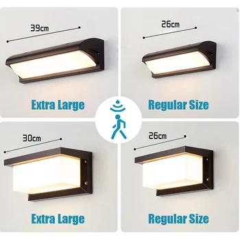초대형 LED 야외 벽 조명, 방수 IP65 레이더 모션 센서, led 야외 조명, 야외 벽 램프, led