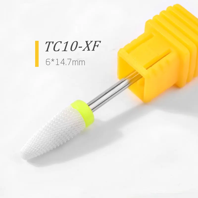 1 шт. керамические 3/3" сверла для дизайна ногтей 23 Типа Фрезы для маникюра, пилка для электрического устройства, аксессуары для станка, инструмент для снятия заусенцев - Цвет: TC10-XF