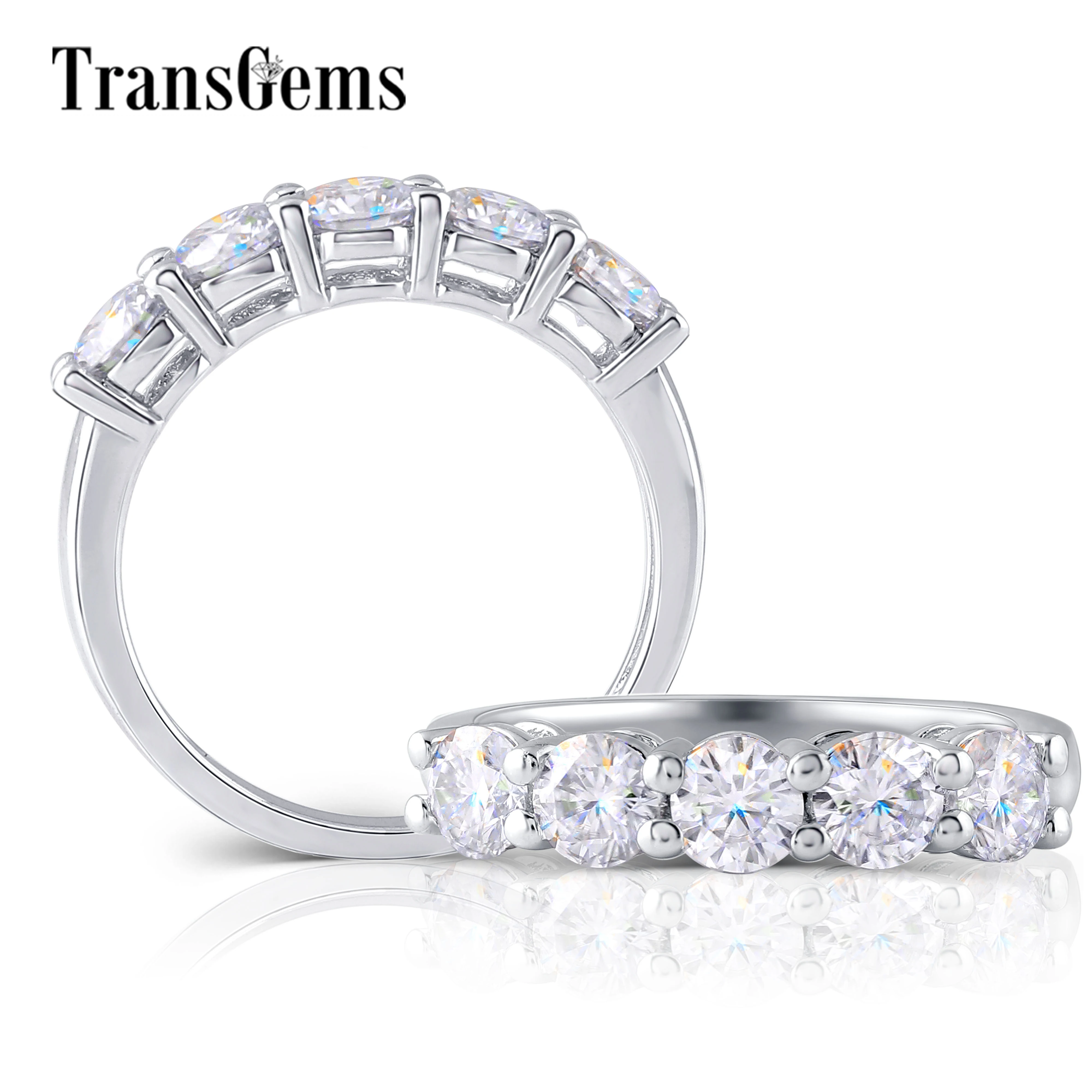 Женский браслет TransGems из стерлингового серебра S925 пробы 1 25 CTW 4 мм цвет GH Moissanite