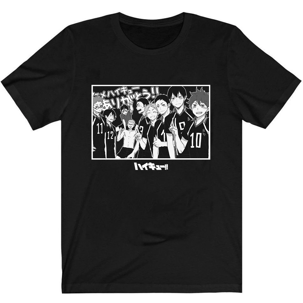 Haikyuu T-Shirt Men Cotton T Shirt Anime Hinata Shoyo Tobio Kageyama Clothes Tops Tees | Мужская одежда