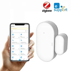Ewelink – capteur d'ouverture de porte/fenêtre Zigbee, système d'alarme pour maison connectée, domotique 