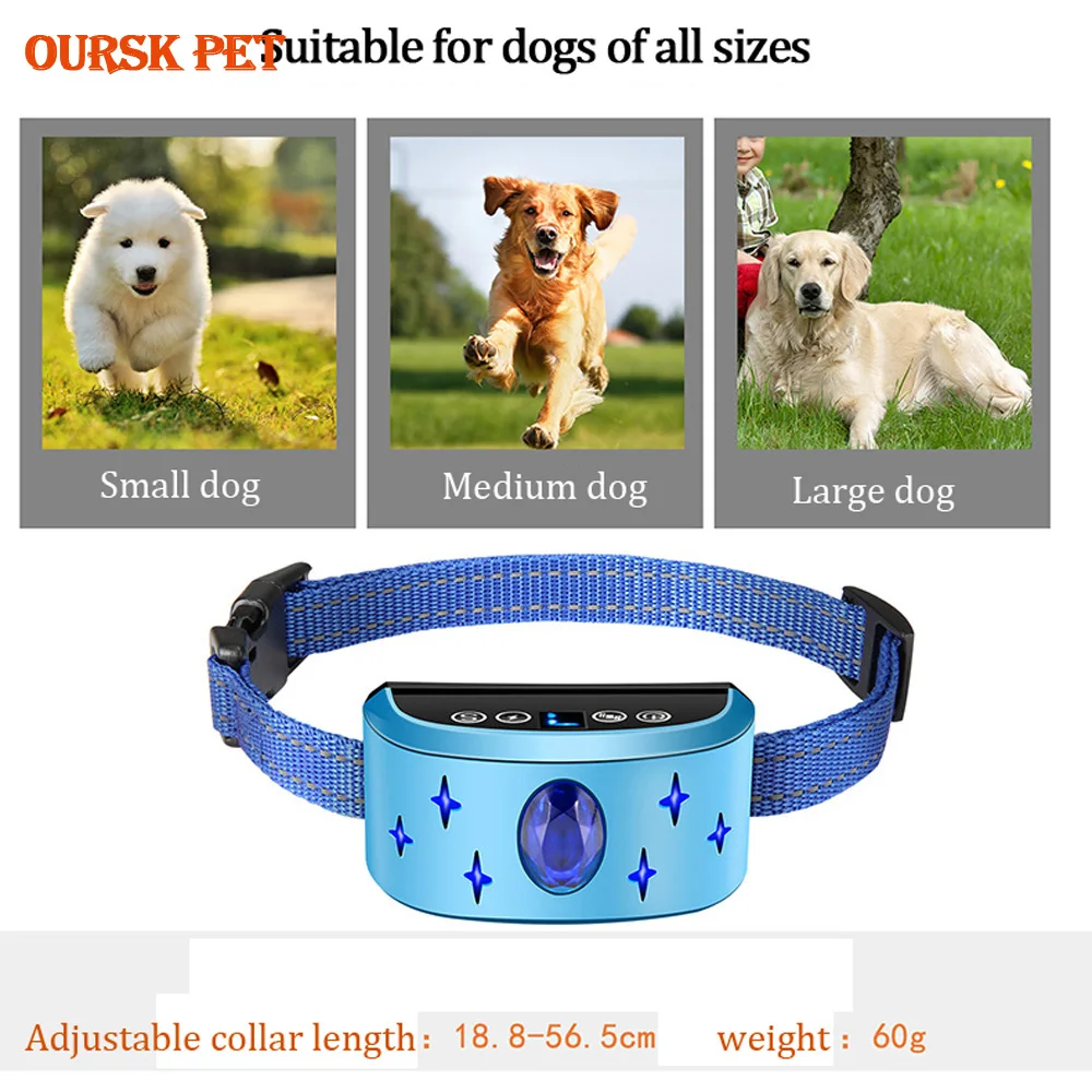 

Rechargeable Waterproof Dog Training Collar Automatic Shock Vibration Sound Pet Dog Anti-Bark Trainer Pet Bark Stop Supplies