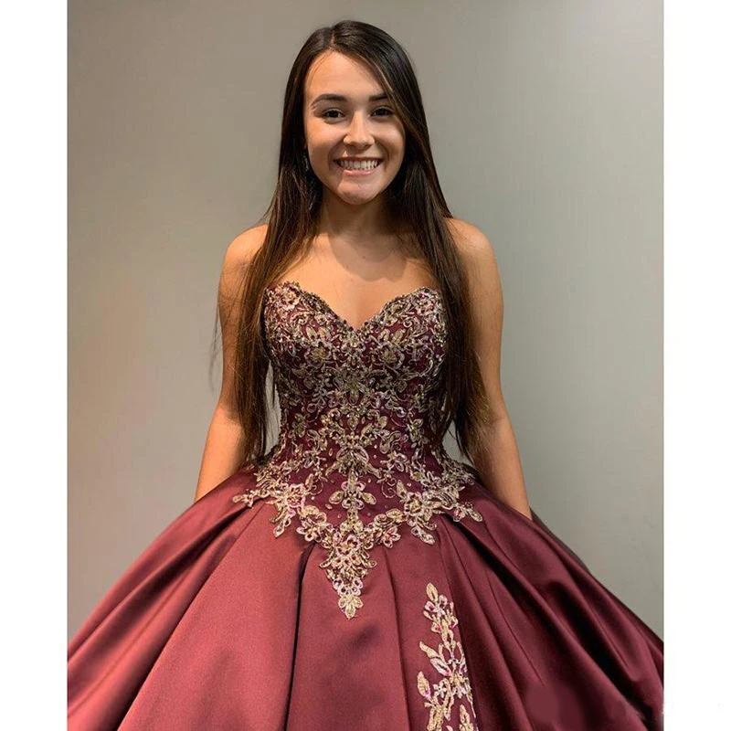 Одежда с кружевами и жемчугом бордовые платья Quinceanera возлюбленной бальное платье с кружевной вышивкой Porm платья Вечеринка сладкий 16 платье
