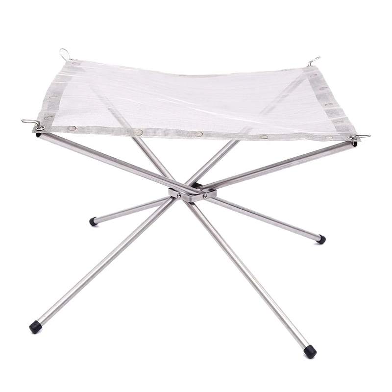 

Outdoor Portable Bonfire Frame Folding Furnace Fire Rack Stack Grill Stainless Steel Point Charcoal Fire Stove Light Grid Heatin