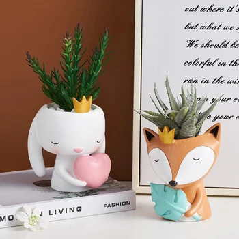 

Flower Pot Indoor Pot Succulent Plant Pot Home Decoration Craft desktop Decoration Cartoon Animal Ceramic Flowerpot living room