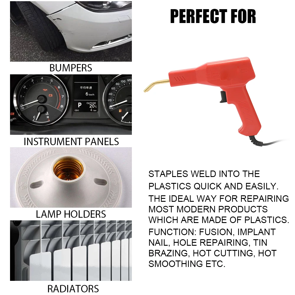  Handy Plastic Welder Garage Tools Hot Staplers Machine Staple PVC Plastic Repairing Machine Hot Sta