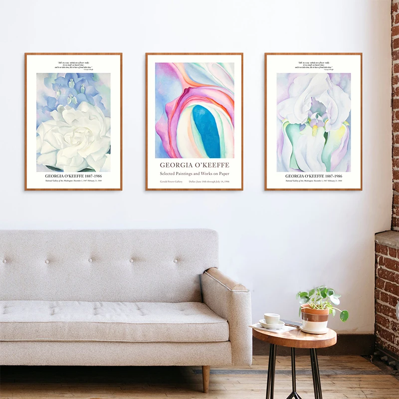 Georgia O'Keeffe Flower Artwork Canvas Painting Museum Exhibition Poster Gallery Wall Art Prints Living Room Immagine Decorativa